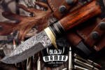 BMK-100 Hyena Knife 8.5″ Long 4″Blade ” 6.7oz Fixed Blade Hunting Damascus Steel Knife Black mamba Hand Made WorId Class knives USA Made