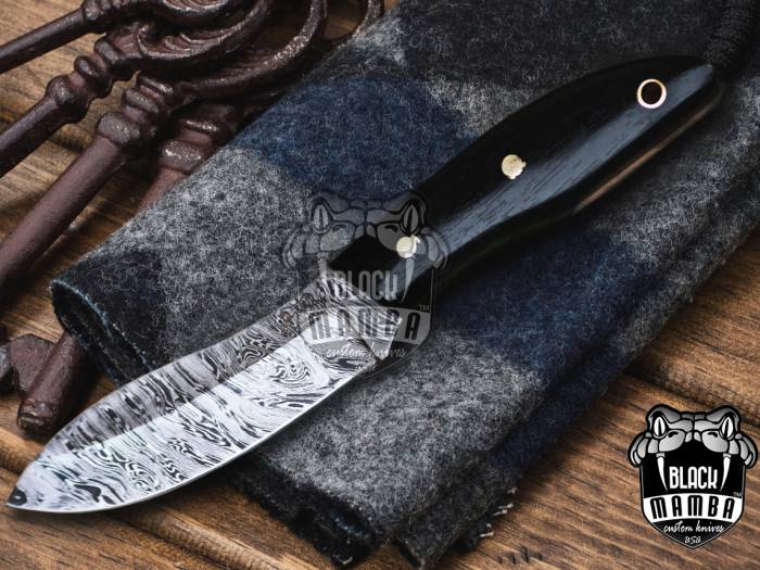 BMK-107 Jaguar Knife 7.5″ Long 3 “Blade ” 6oz Hunting Fixed Blade Damascus Knife Black mamba Hand Made World Class knives …