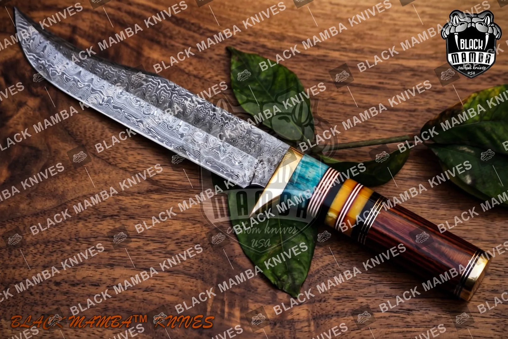Dragon - Damascus Bowie Knife, 12″ Overall - view 4