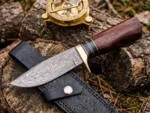 Hyena – Damascus Hunting Knife, 8.5″ Overall, Walnut Burl Handle