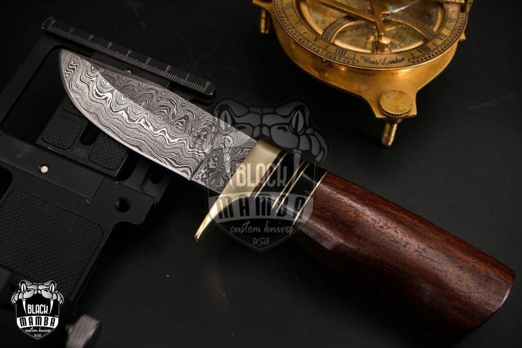 BMK-100 Hyena Knife 8.5″ Long 4″Blade ” 6.7oz Fixed Blade Hunting Damascus Steel Knife Black mamba Hand Made WorId Class knives USA Made - Image 9