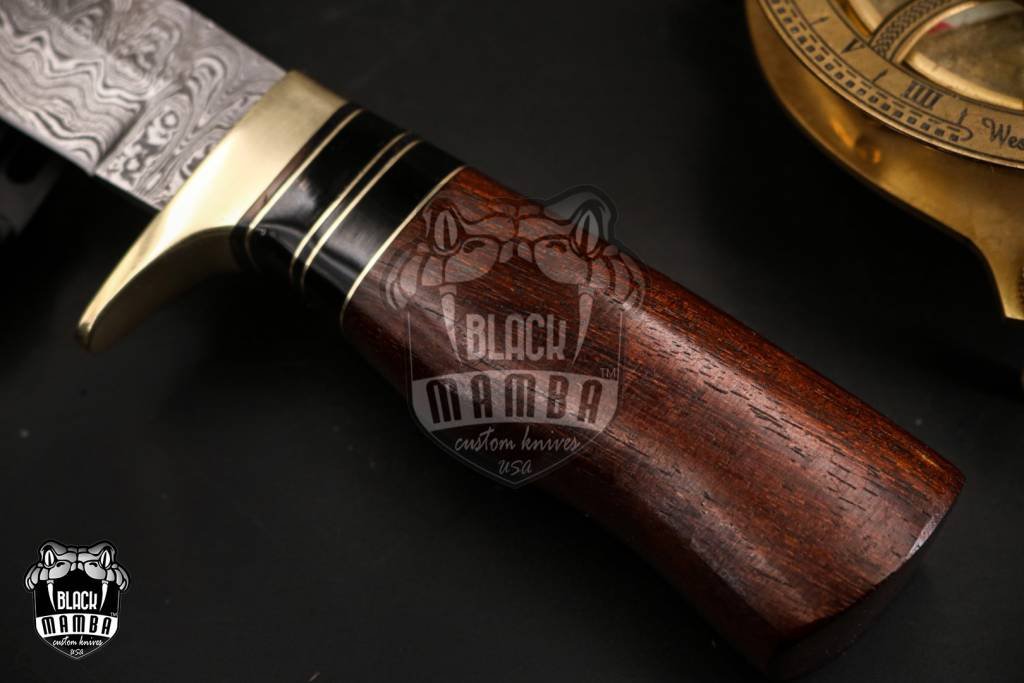BMK-100 Hyena Knife 8.5″ Long 4″Blade ” 6.7oz Fixed Blade Hunting Damascus Steel Knife Black mamba Hand Made WorId Class knives USA Made - Image 12