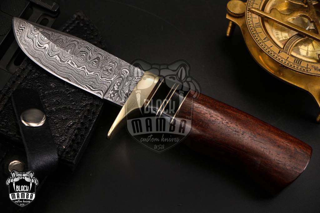 BMK-100 Hyena Knife 8.5″ Long 4″Blade ” 6.7oz Fixed Blade Hunting Damascus Steel Knife Black mamba Hand Made WorId Class knives USA Made - Image 14