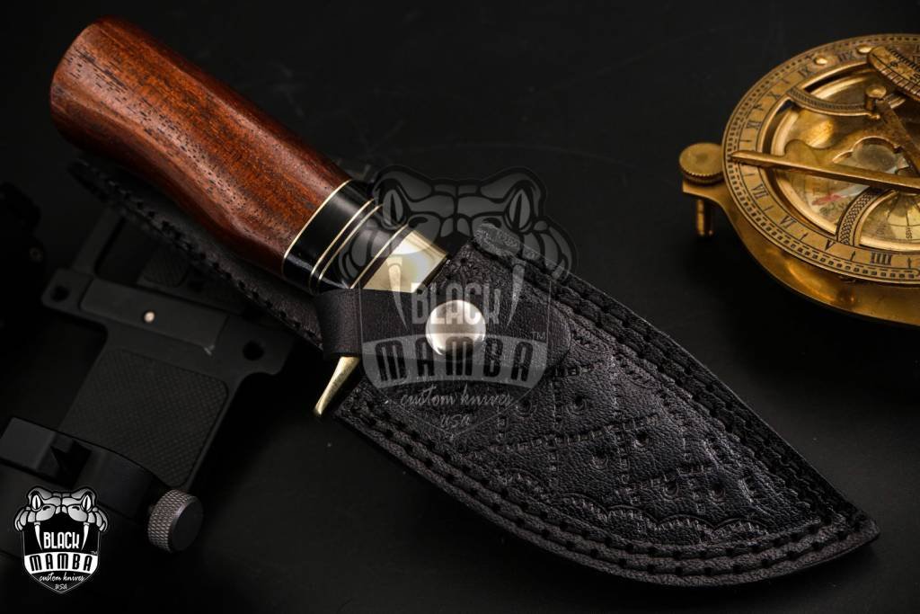 BMK-100 Hyena Knife 8.5″ Long 4″Blade ” 6.7oz Fixed Blade Hunting Damascus Steel Knife Black mamba Hand Made WorId Class knives USA Made - Image 15