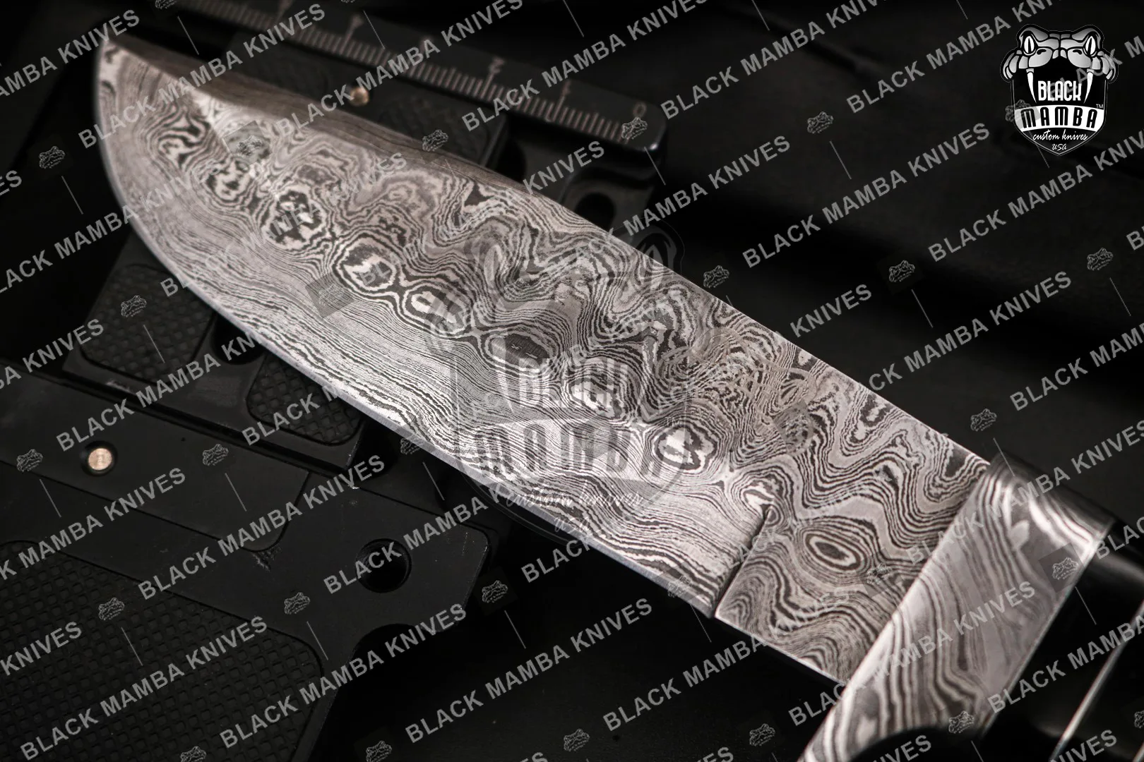 Leopard - Damascus Hunting Knife, 9.8″ Overall, Buffalo Horn Handle - view 9