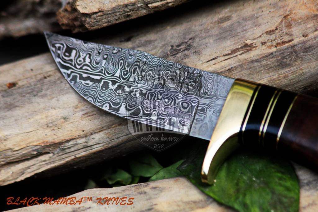 BMK-100 Hyena Knife 8.5″ Long 4″Blade ” 6.7oz Fixed Blade Hunting Damascus Steel Knife Black mamba Hand Made WorId Class knives USA Made - Image 3