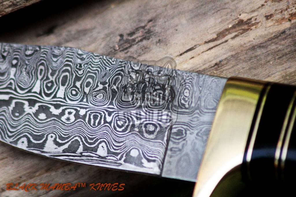 BMK-100 Hyena Knife 8.5″ Long 4″Blade ” 6.7oz Fixed Blade Hunting Damascus Steel Knife Black mamba Hand Made WorId Class knives USA Made - Image 6