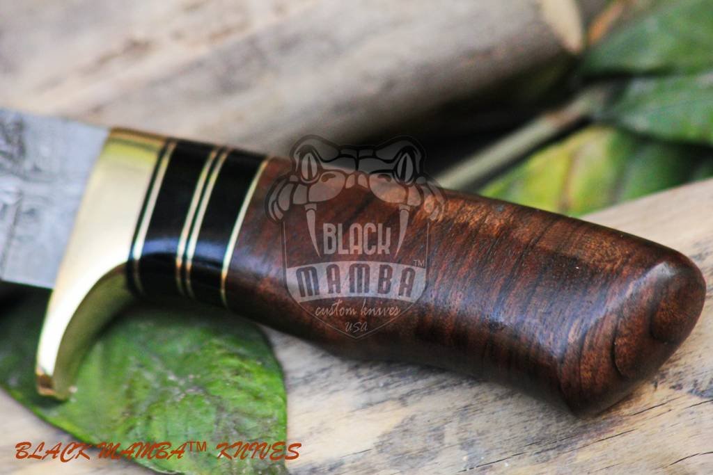 BMK-100 Hyena Knife 8.5″ Long 4″Blade ” 6.7oz Fixed Blade Hunting Damascus Steel Knife Black mamba Hand Made WorId Class knives USA Made - Image 5