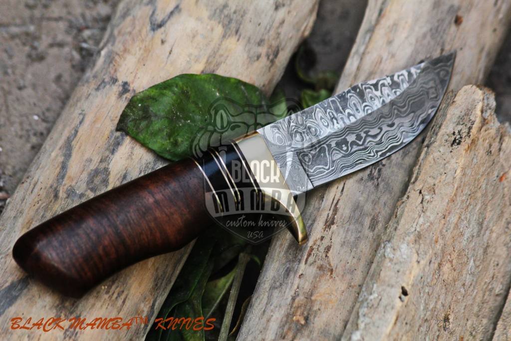 BMK-100 Hyena Knife 8.5″ Long 4″Blade ” 6.7oz Fixed Blade Hunting Damascus Steel Knife Black mamba Hand Made WorId Class knives USA Made - Image 4