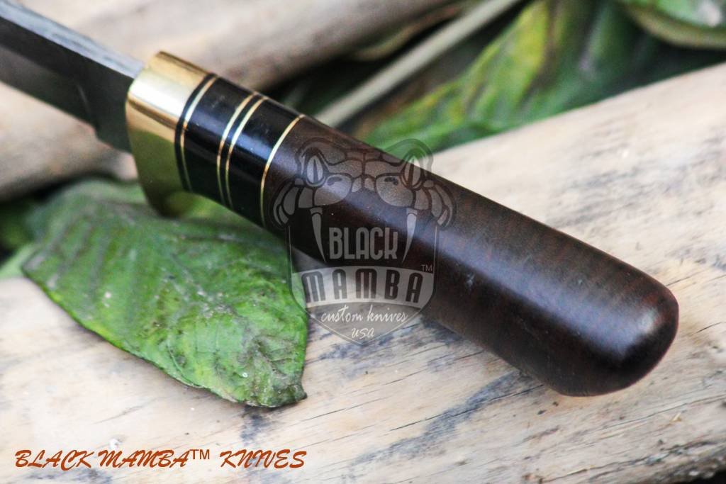 BMK-100 Hyena Knife 8.5″ Long 4″Blade ” 6.7oz Fixed Blade Hunting Damascus Steel Knife Black mamba Hand Made WorId Class knives USA Made - Image 8