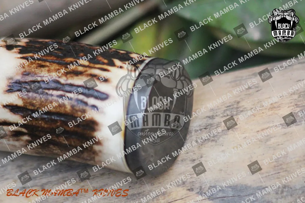 Leopard - Damascus Hunting Knife, 9.8″ Overall, Buffalo Horn Handle - view 7