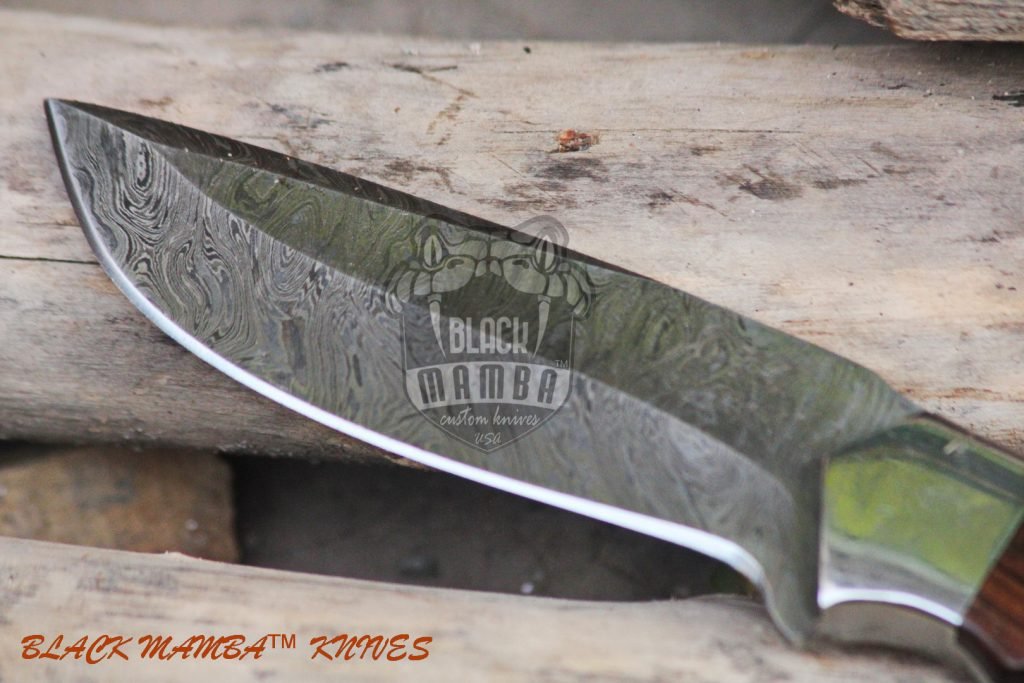 BMK-109 Rhino Knife 9.8″ Long 5″Blade” 10.2 oz Damascus Fixed Blade Hunting Knife Black mamba Hand Made World Class knives USA Made - Image 7