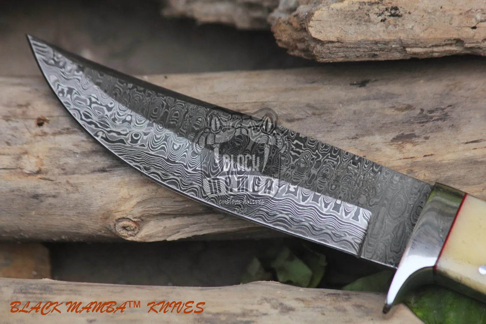 Great White - Damascus Hunting Knife, 11″ Overall - view 2