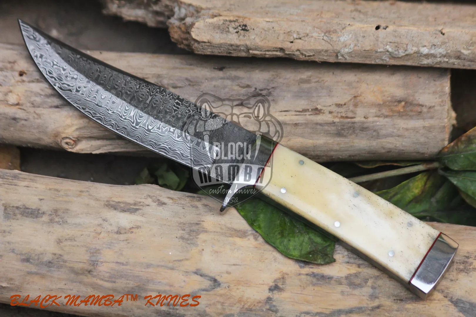 Great White - Damascus Hunting Knife, 11″ Overall - view 3