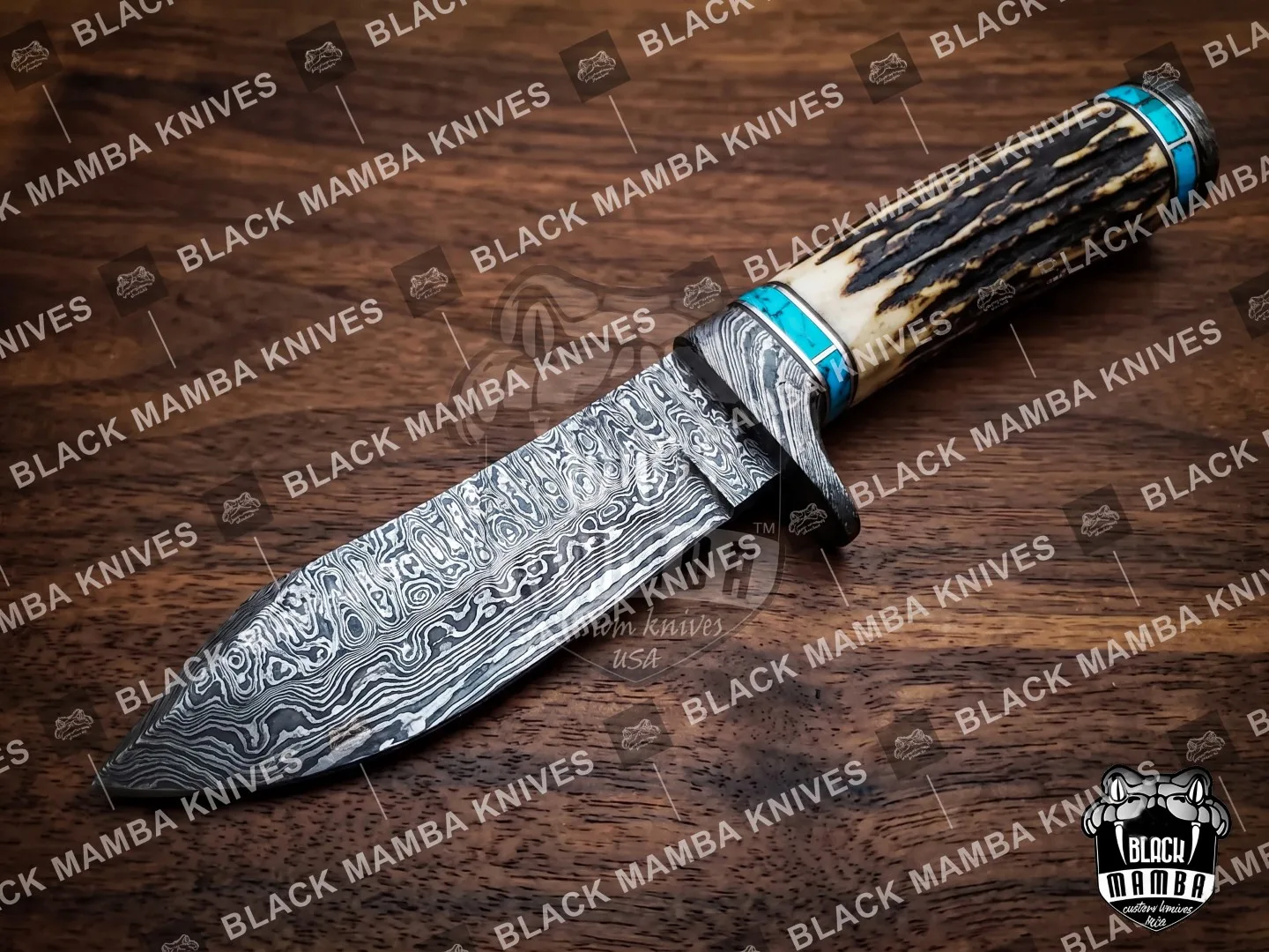 Persian Yuma - Damascus Hunting Knife, 9″ Overall | BMK-111 - view 3