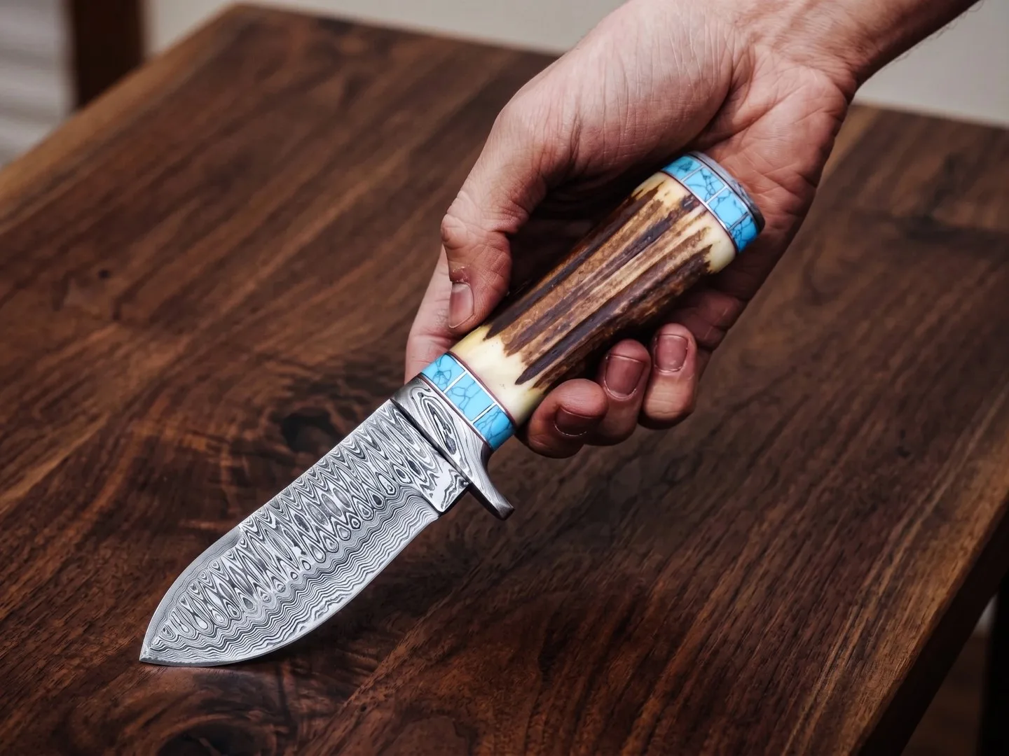 Persian Yuma - Damascus Hunting Knife, 9″ Overall | BMK-111 - view 4