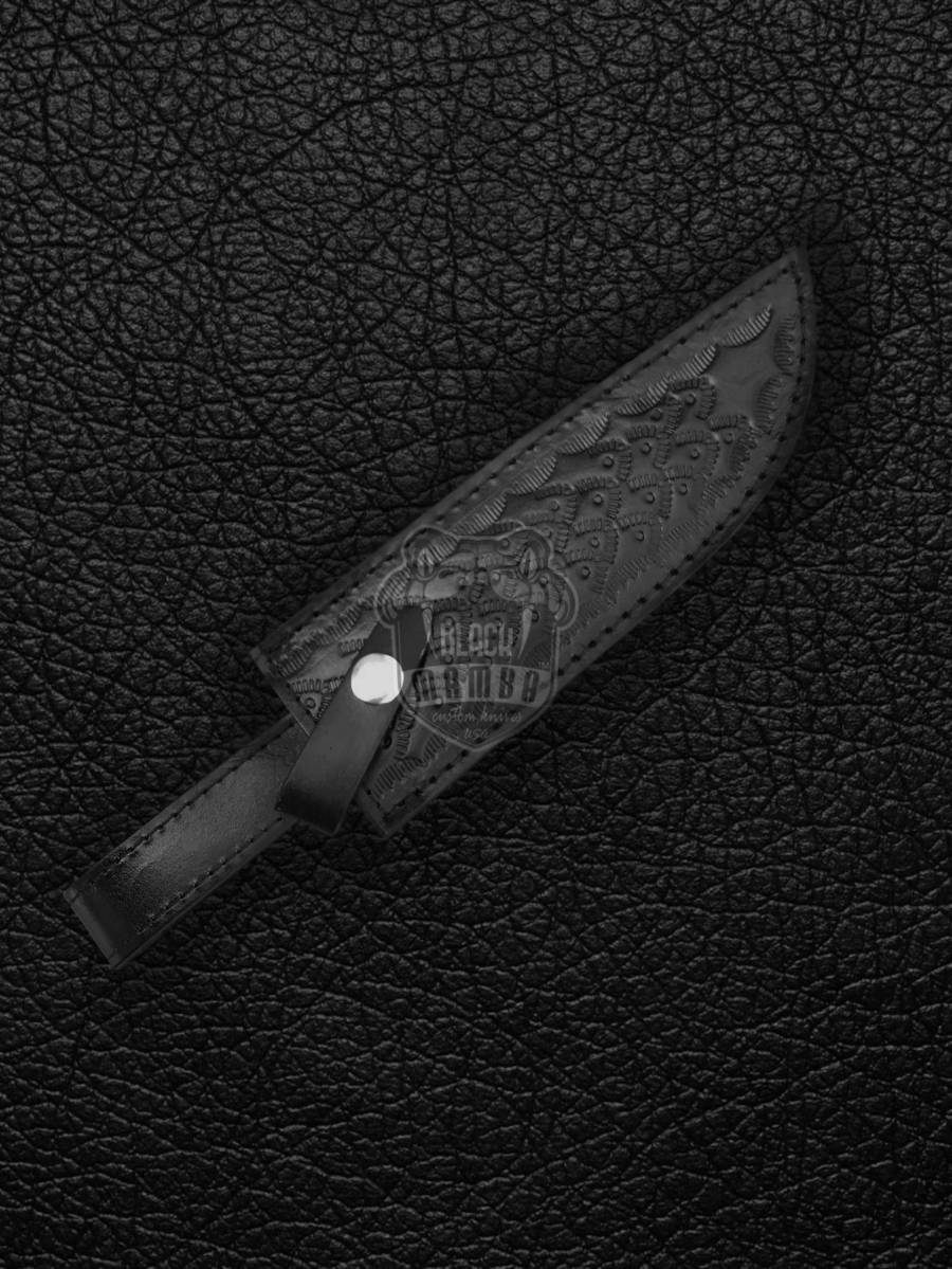 Bmk-176 Banded Flying Snake Knife 12 in Long 7 in Blade 12 Ounce Damascus Hunting Fixed Blade Trailing Point Hand Made World Class Knives - Image 11