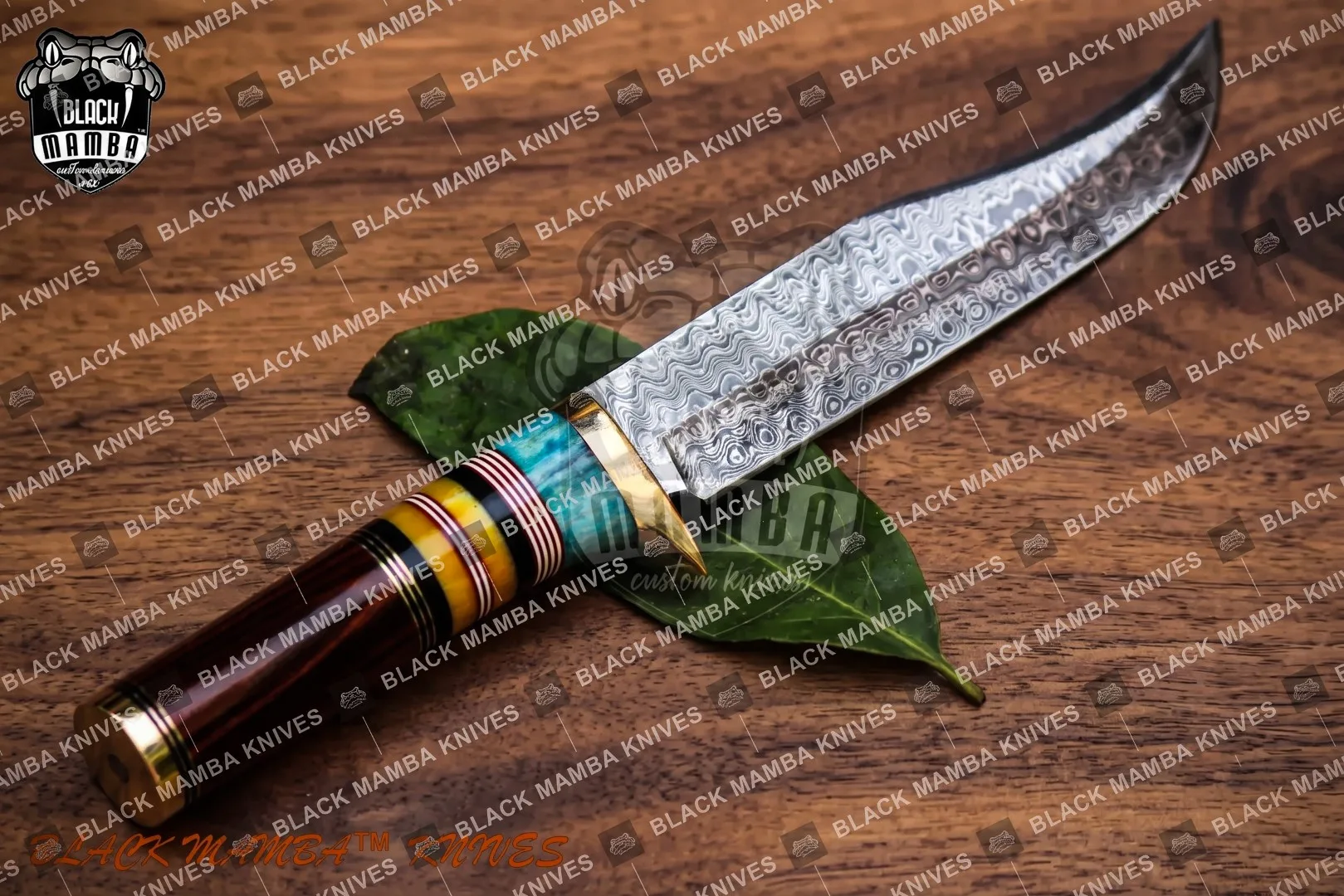Dragon - Damascus Bowie Knife, 12″ Overall - view 6