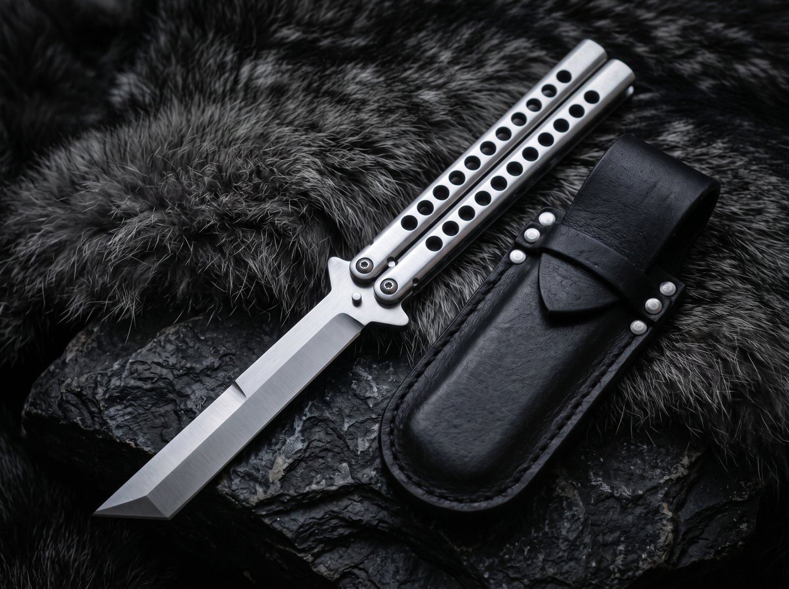 Brown Argus D2 Tool Steel Filipino Balisongs Butterfly Knife Black Mamba World Class Knives | BMK-405