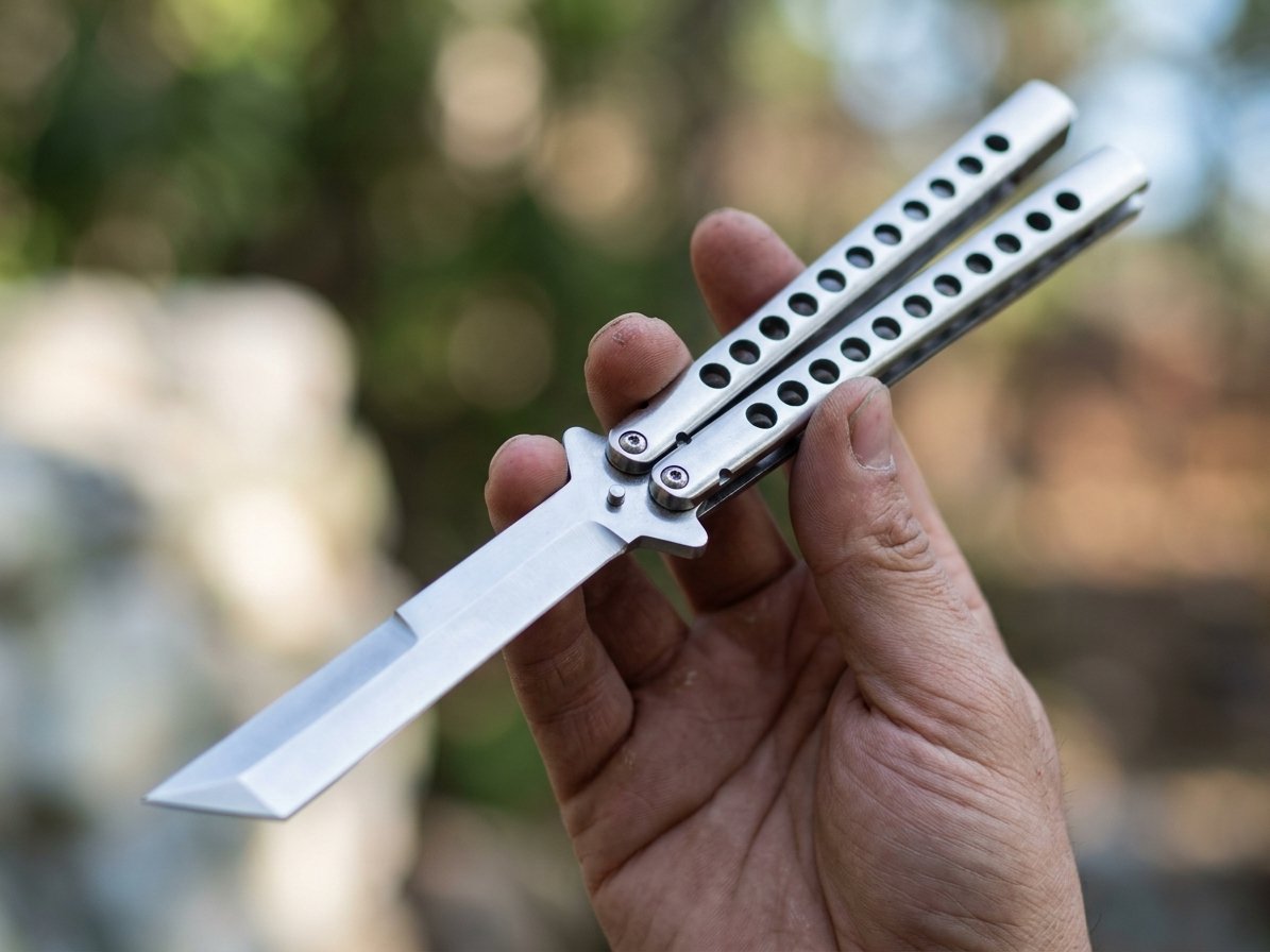 Brown Argus D2 Tool Steel Filipino Balisongs Butterfly Knife Black Mamba World Class Knives | BMK-405 - Image 2