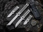 Lots of 4 High Carbon Filipino Balisongs Butterfly Trainer Practice Knife Black Mamba World Class Knives | BMK-575