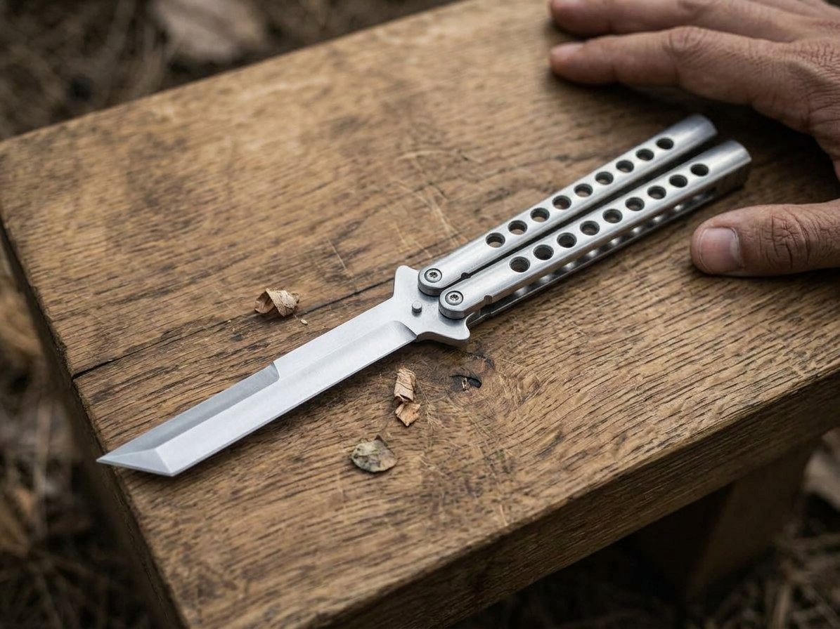 Brown Argus D2 Tool Steel Filipino Balisongs Butterfly Knife Black Mamba World Class Knives | BMK-405 - Image 5