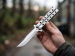 Silver-spotted 12cm"Blade High Carbon Filipino Balisongs Butterfly Knife Black Mamba World Class Knives | BMK-400