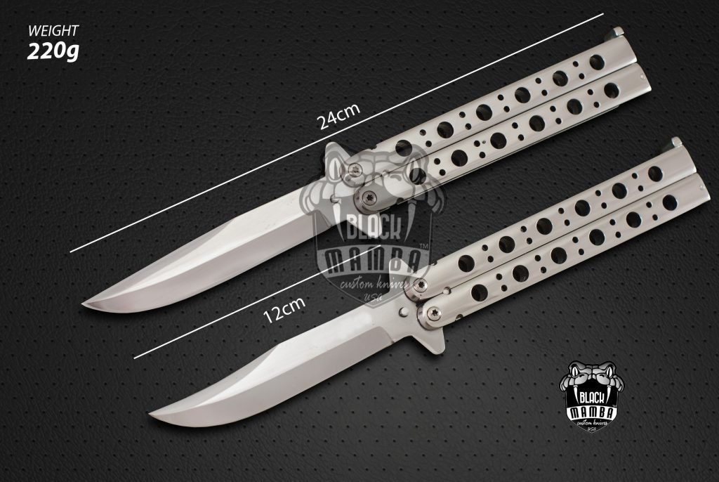 BMK-400 Silver-spotted 12cm"Blade High Carbon Filipino Balisongs butterfly Knife Black Mamba world class Knives - Image 2