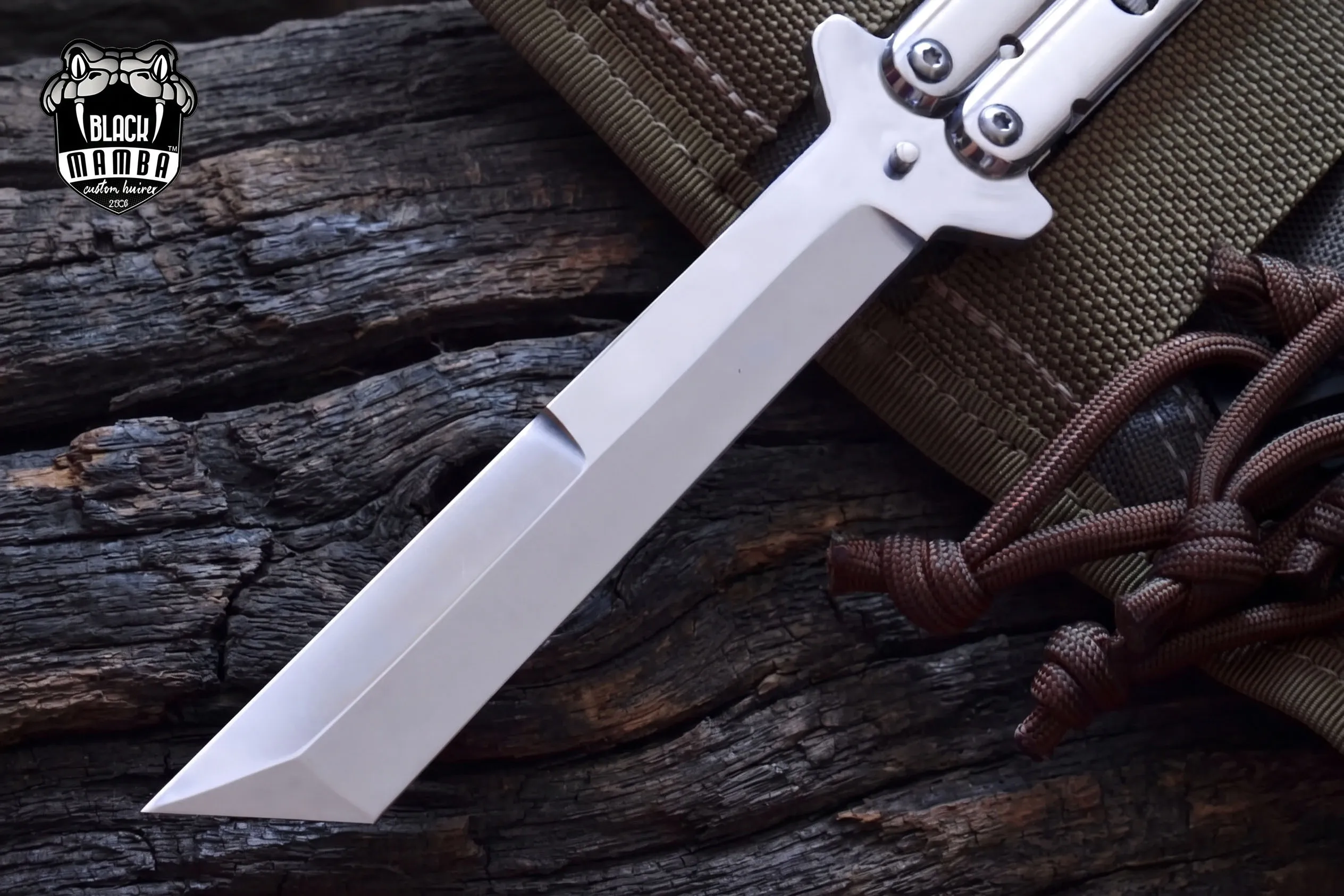 Brown Argus D2 Tool Steel Filipino Balisongs Butterfly Knife Black Mamba World Class Knives | BMK-405 - view 2