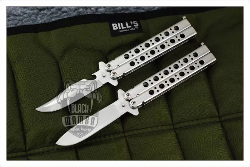 BMK-592 Adonis SET OF 2, 12cm"Blade High Carbon Filipino Balisongs butterfly Knife Black Mamba world class Knives