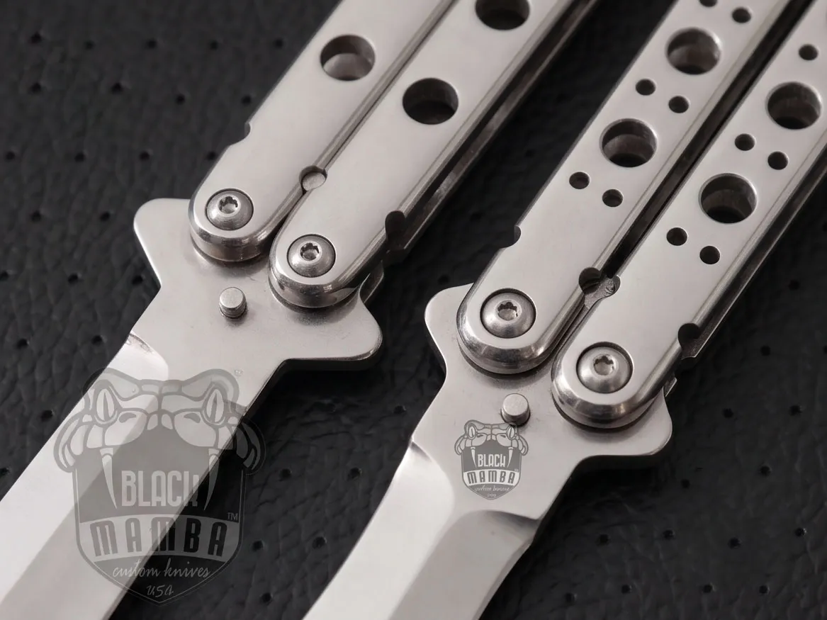 Hairstreak SET OF 2, 12cm"Blade High Carbon Filipino Balisongs Butterfly Snake Blade Knife by Black Mamba Knives | BMK-582 - Image 3