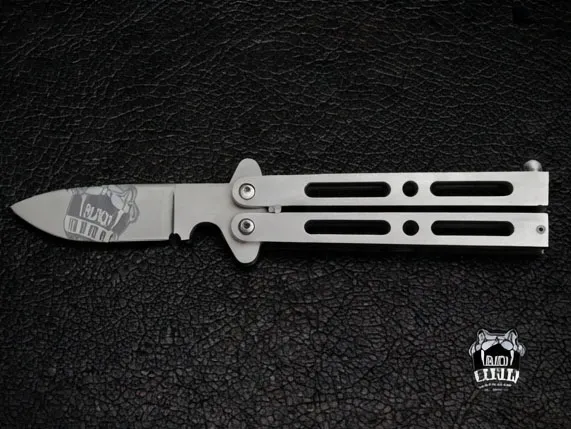 Silver Washed 12cm"Blade High Carbon Filipino Balisongs Butterfly Knife Black Mamba World Class Knives | BMK-583 - Image 6