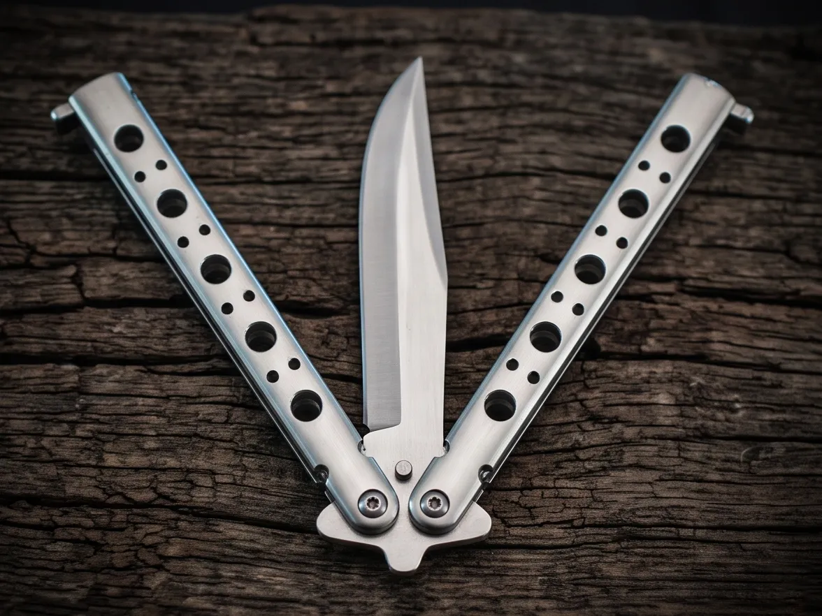 Silver-spotted 12cm”Blade High Carbon Filipino Balisongs Butterfly Knife Black Mamba World Class Knives | BMK-400 - view 3
