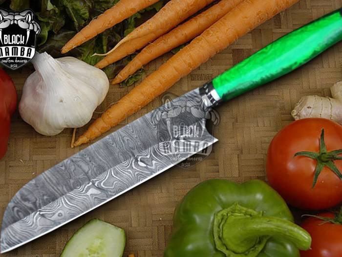 Bmk-113-g Fugu Knife SERIES 13″ Long 8 “Blade ” 10 oz Razor Sharp, Superb Edge Retention, Hand made Damascus professional Chefs Knives Kitchen Knives Black mamba Hand Made World Class knives