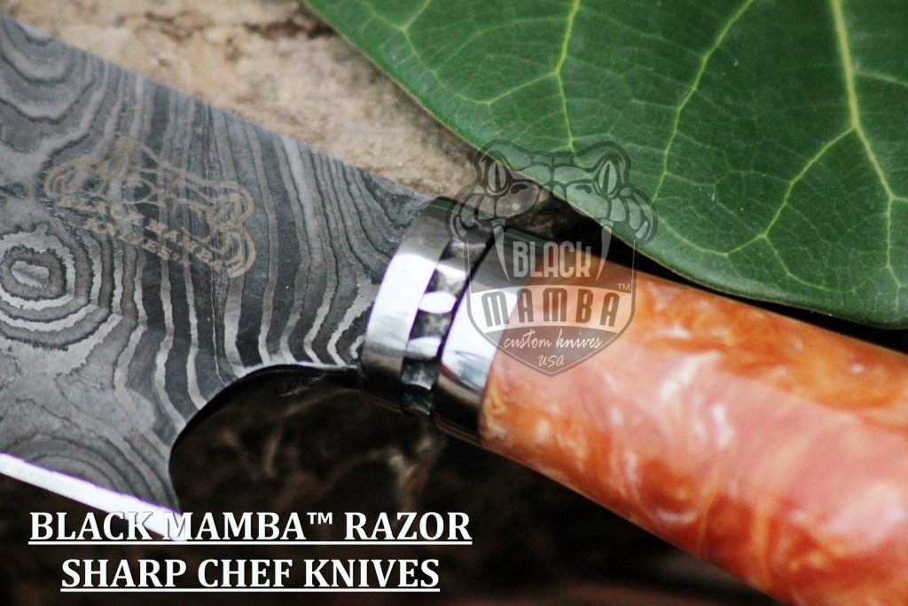 Bmk-113-R Molly Knife SERIES 13.5″ Long 8.2 “Blade ” 9.1 oz Razor Sharp Hand Made Damascus Steel Chef Knives Black Mamba Hand Made World Class Knives Made in USA - Image 4