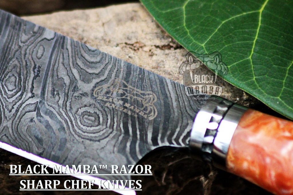Bmk-113-R Molly Knife SERIES 13.5″ Long 8.2 “Blade ” 9.1 oz Razor Sharp Hand Made Damascus Steel Chef Knives Black Mamba Hand Made World Class Knives Made in USA - Image 5