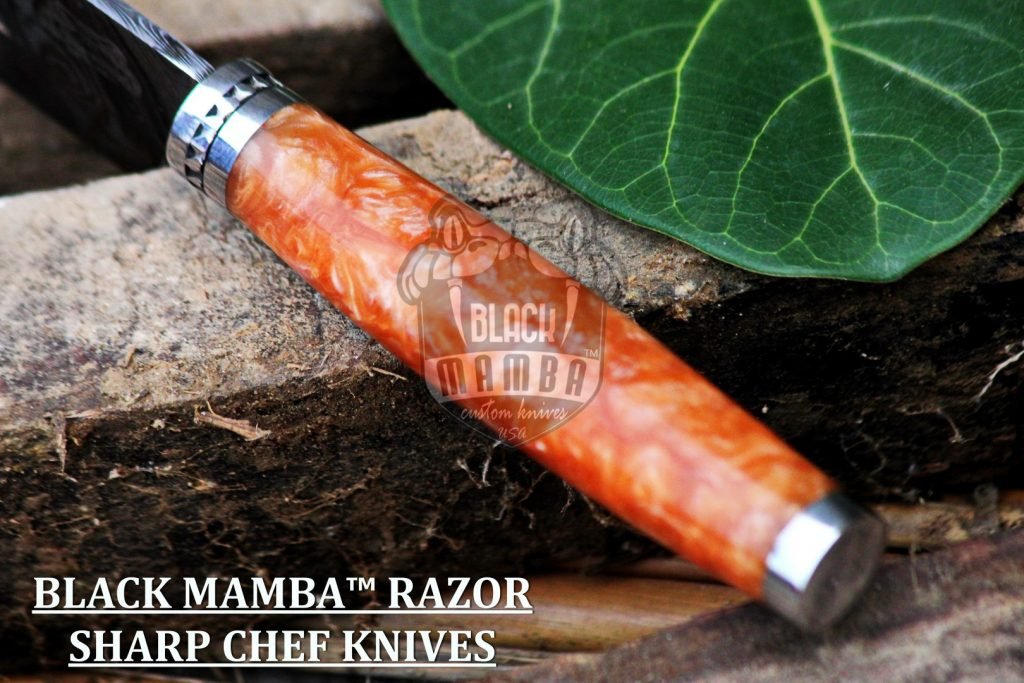 Bmk-113-R Molly Knife SERIES 13.5″ Long 8.2 “Blade ” 9.1 oz Razor Sharp Hand Made Damascus Steel Chef Knives Black Mamba Hand Made World Class Knives Made in USA - Image 8