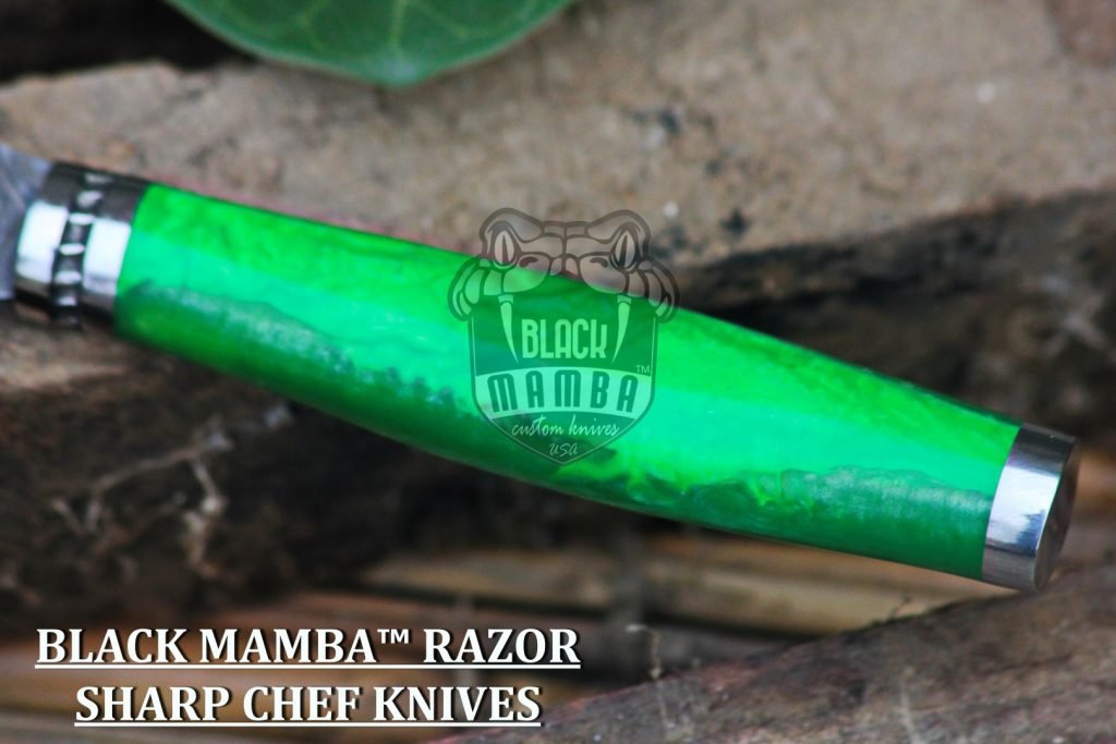 Bmk-113-g Fugu Knife SERIES 13″ Long 8 “Blade ” 10 oz Razor Sharp, Superb Edge Retention, Hand made Damascus professional Chefs Knives Kitchen Knives Black mamba Hand Made World Class knives - Image 5