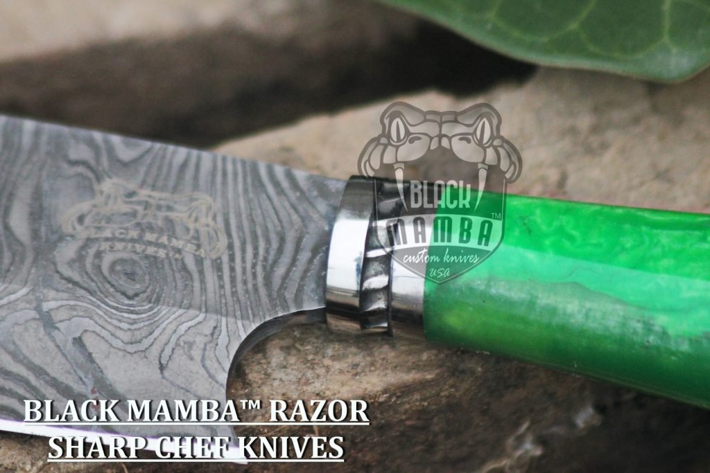 Bmk-113-g Fugu Knife SERIES 13″ Long 8 “Blade ” 10 oz Razor Sharp, Superb Edge Retention, Hand made Damascus professional Chefs Knives Kitchen Knives Black mamba Hand Made World Class knives - Image 6