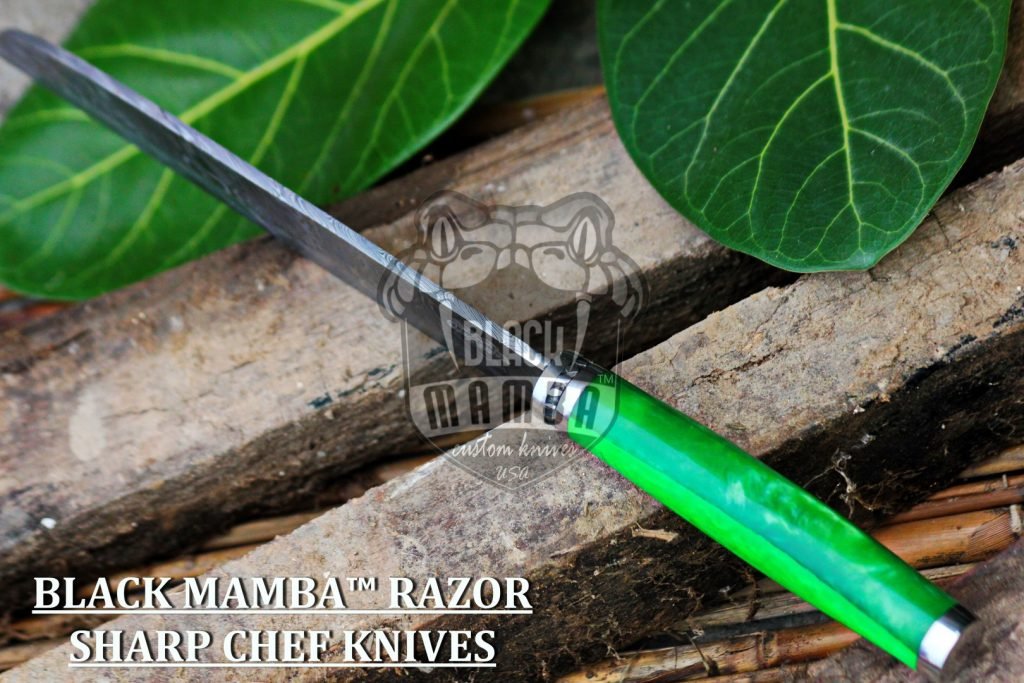 Bmk-113-g Fugu Knife SERIES 13″ Long 8 “Blade ” 10 oz Razor Sharp, Superb Edge Retention, Hand made Damascus professional Chefs Knives Kitchen Knives Black mamba Hand Made World Class knives - Image 9