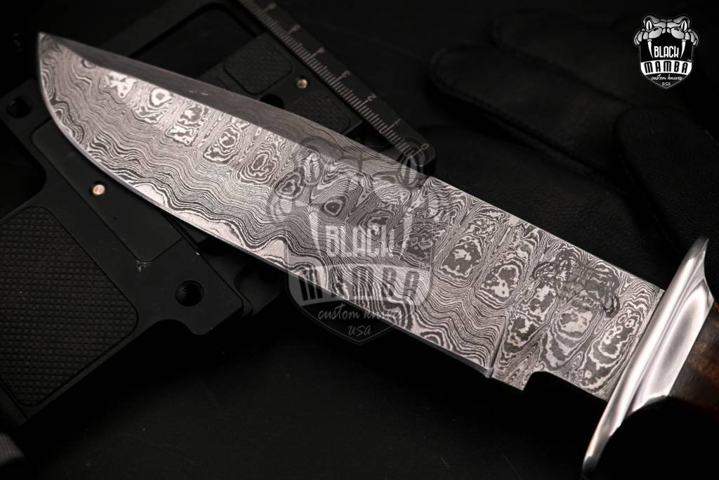 BMK-150 Yakushima Knife 12″ LONG 7″BLADE” 11.2 OZ Damascus Fixed Blade Hunting Bowie Skinner Survival Handmade knife Outdoor Bowie Damascus Knife Black mamba Hand Made World Class knives USA Made - Image 13