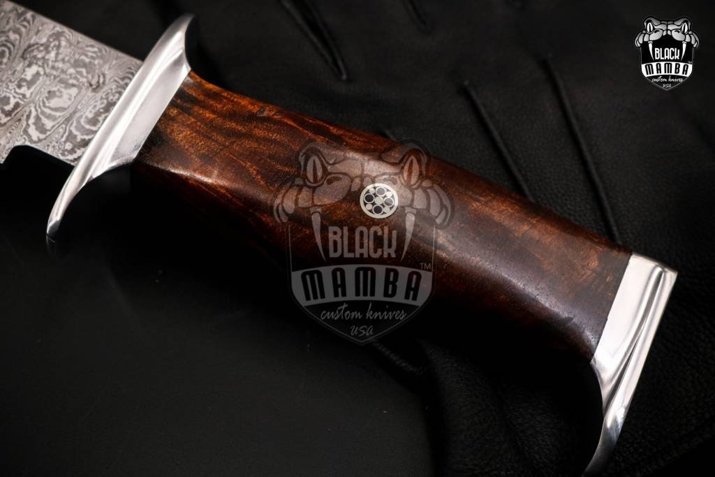 BMK-150 Yakushima Knife 12″ LONG 7″BLADE” 11.2 OZ Damascus Fixed Blade Hunting Bowie Skinner Survival Handmade knife Outdoor Bowie Damascus Knife Black mamba Hand Made World Class knives USA Made - Image 14