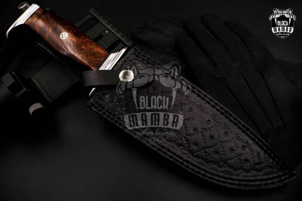 BMK-150 Yakushima Knife 12″ LONG 7″BLADE” 11.2 OZ Damascus Fixed Blade Hunting Bowie Skinner Survival Handmade knife Outdoor Bowie Damascus Knife Black mamba Hand Made World Class knives USA Made - Image 9