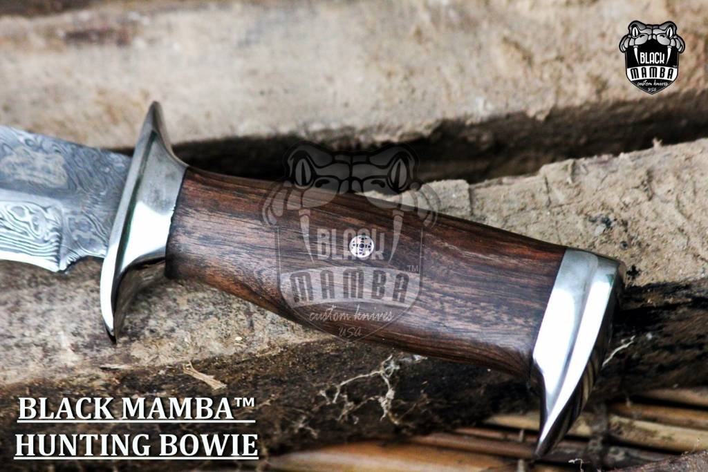 BMK-150 Yakushima Knife 12″ LONG 7″BLADE” 11.2 OZ Damascus Fixed Blade Hunting Bowie Skinner Survival Handmade knife Outdoor Bowie Damascus Knife Black mamba Hand Made World Class knives USA Made - Image 3