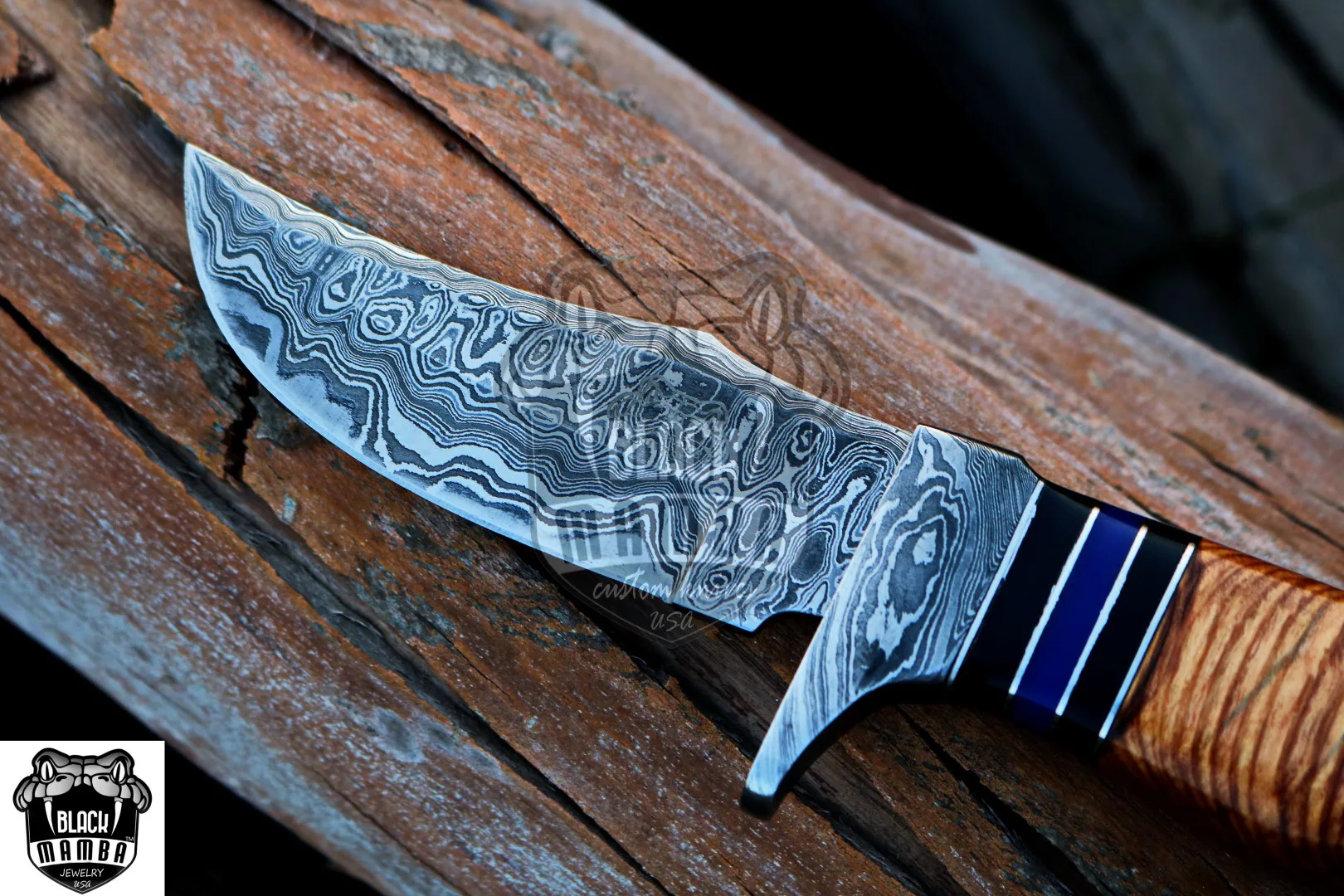 Egyptian Cobra - Damascus Bowie Knife, 9.5″ Overall - view 3
