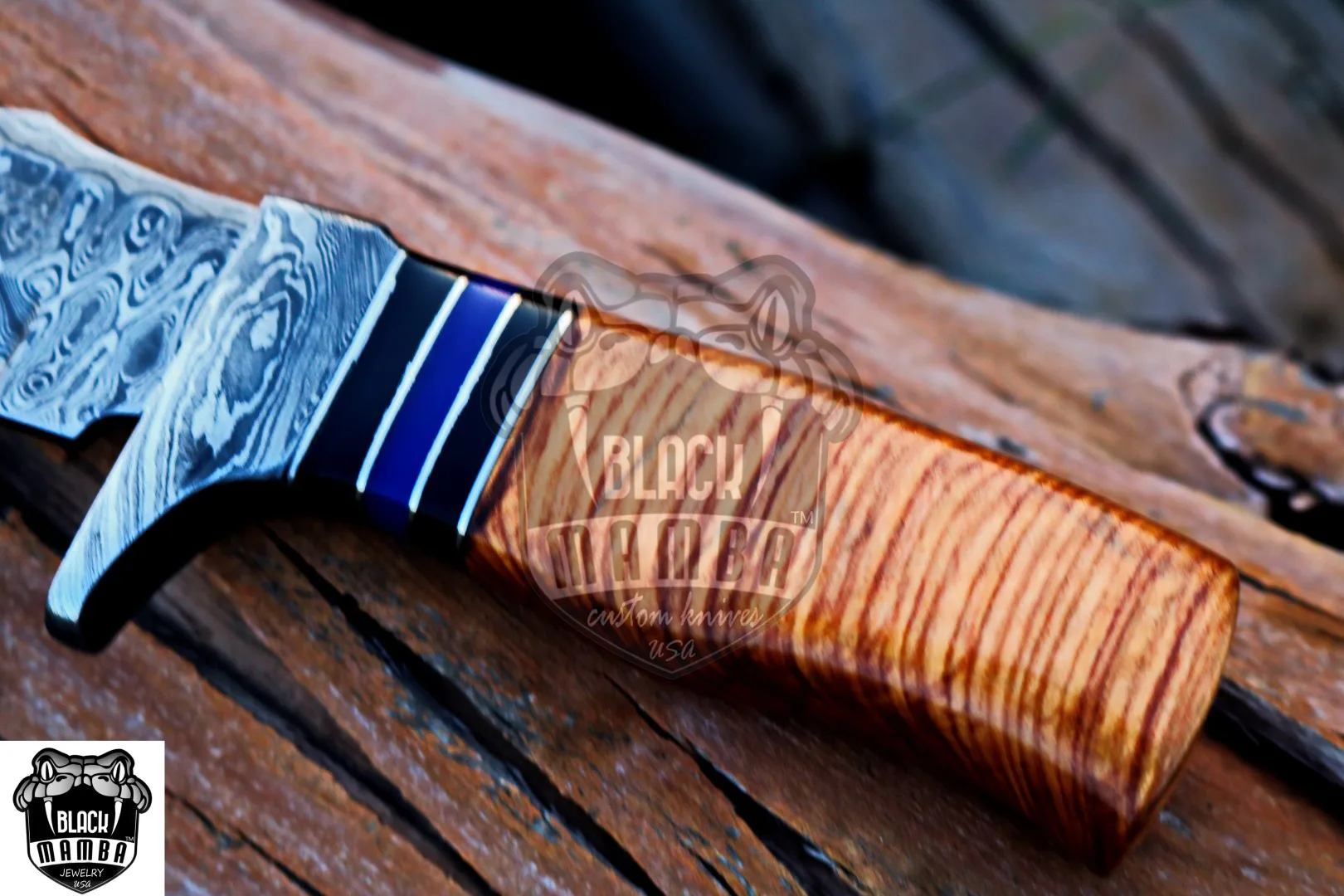 Egyptian Cobra - Damascus Bowie Knife, 9.5″ Overall - view 5