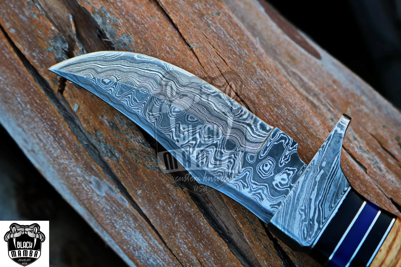 Egyptian Cobra - Damascus Bowie Knife, 9.5″ Overall - view 7