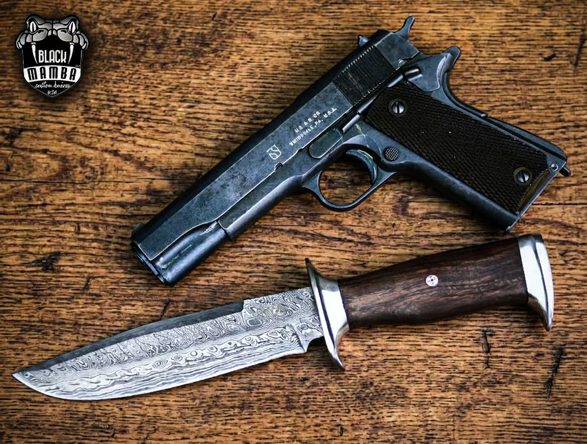 Yakushima - Damascus Bowie Knife, 12″ Overall