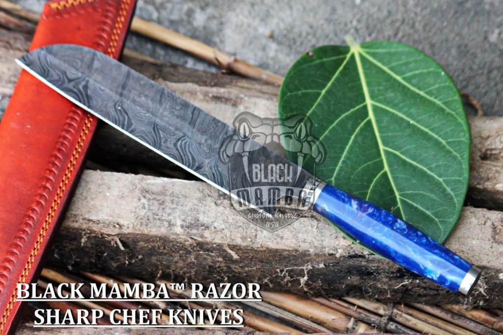 BMK-113-B Siamese Knife 13.5 Long 8.2 Blade 9.1 oz Razor Sharp Hand Made Damascus Steel Chef Knife - Image 8