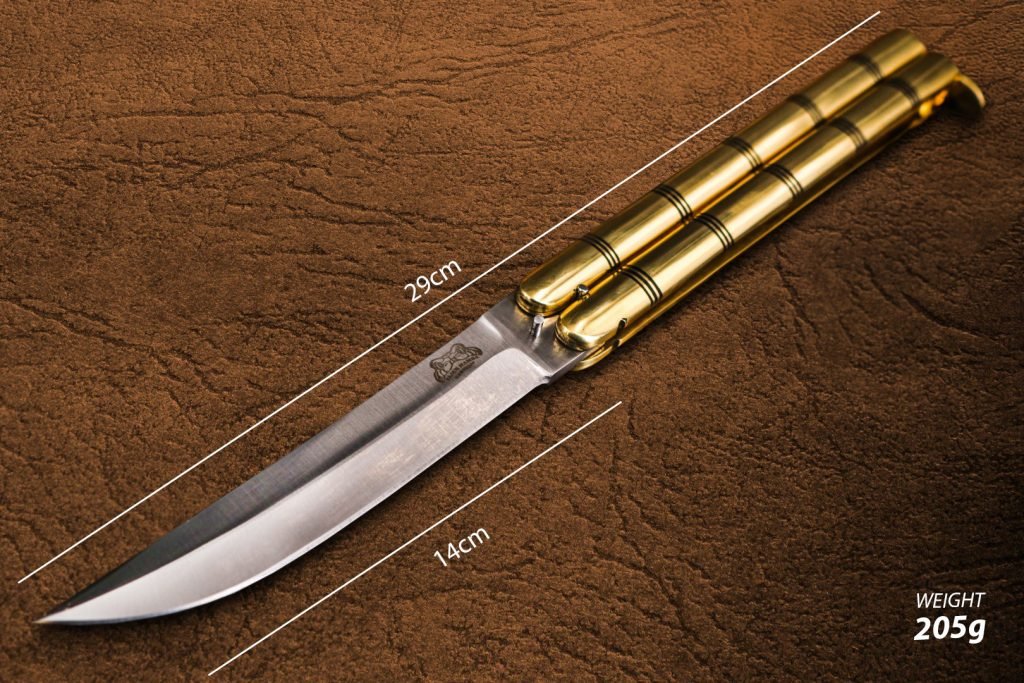 BMK-611 High Carbon Steel Filipino Balisongs butterfly Brass Handle Knife, black Mamba knives world class Knives - Image 2